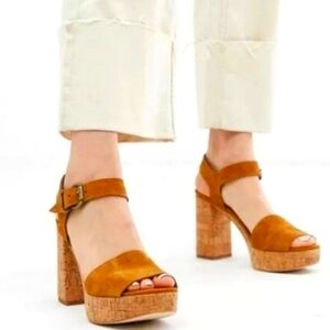 Free People Brooke Platform Sandals Heels 6.5